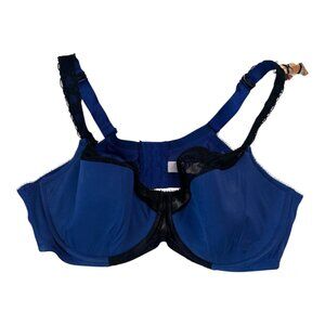 Cacique Intimates French Full Coverage Underwire Bra Blue Black 44D